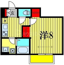 セナリオフォルム江戸川台 1Kの間取図画像