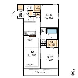 L's Plus八潮 2LDKの間取図画像