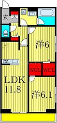 グランディール柏の葉 2LDKの間取図画像
