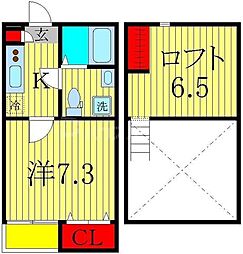 レジェス南柏 1Kの間取図画像