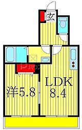 パークサイドメゾン 1LDKの間取図画像