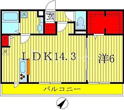リースフォート 1LDKの間取図画像