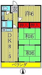 エクセレント富士見台 3DKの間取図画像