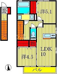 ラフィーユ 2LDKの間取図画像