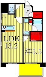 ベルヴュコート柏 1LDKの間取図画像