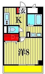 アルバ南柏 1Kの間取図画像
