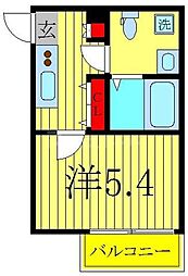 Fleurs-kashiwa 1Kの間取図画像