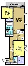 セレーノ・フォレ 2LDKの間取図画像