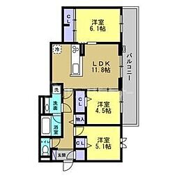 ルーチェ・フォレ 3LDKの間取図画像