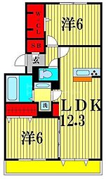 シャルート 2LDKの間取図画像