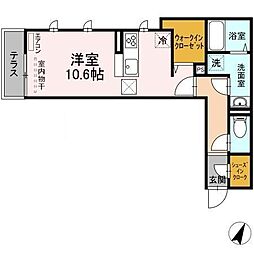 ルミールおおたか ワンルームの間取図画像