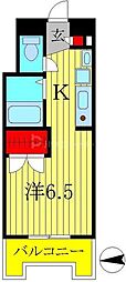 サフィールフォーレ65 1Kの間取図画像