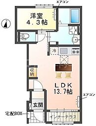 (仮称)野々下1丁目アパート 1LDKの間取図画像