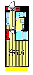 カーサファミリア 1Kの間取図画像