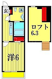 SIZZLE01 1Kの間取図画像