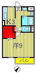 セレニティーホームズA 1Kの間取図画像