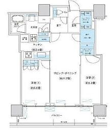 パークシティ柏の葉キャンパスザ・ゲートタワーウエスト 2LDKの間取図画像