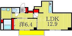 ダイヤモンドクレスト柏 1LDKの間取図画像