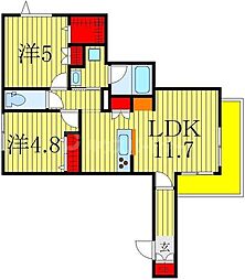 ラウレア柏 2LDKの間取図画像
