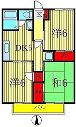パールハイツ鏑木39 3DKの間取図画像