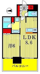 ライオンズタワー柏 1LDKの間取図画像