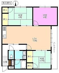 筒井マンション 3LDKの間取図画像