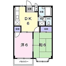 レザンドール 2DKの間取図画像