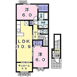 プログレスC 2LDKの間取図画像