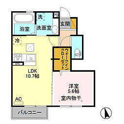 La・Monte横山 1LDKの間取図画像