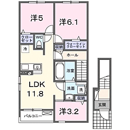 プラッツ・ルーエ 3LDKの間取図画像