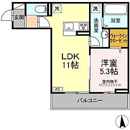 NEXUS D-ROOM笹部II 1LDKの間取図画像