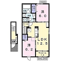 コマクサ 2LDKの間取図画像