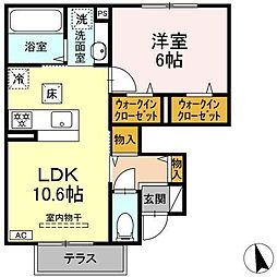トリシア エンテレイア 1LDKの間取図画像