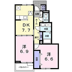 ボム・コリーヌ3 2DKの間取図画像