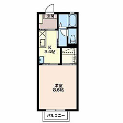 メゾン・イリス 1Kの間取図画像