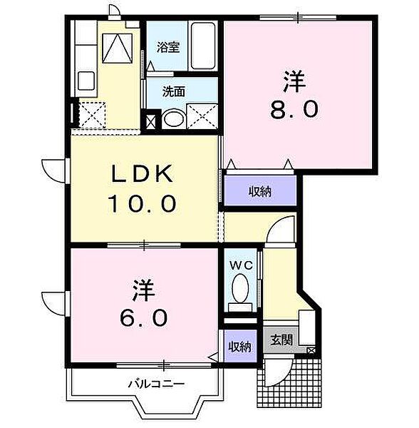 アルカンシェル・Ｍ　ＰａｒｔII ｜長野県塩尻市大字広丘野村(賃貸アパート2LDK・1階・51.79㎡)の写真 その2