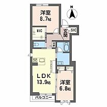 シャーメゾンPremias  ｜ 長野県松本市村井町西１丁目（賃貸アパート2LDK・2階・70.45㎡） その1