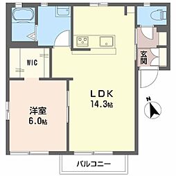 カーサ・YOU 1LDKの間取図画像