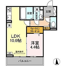 CouR18高宮W 1LDKの間取図画像