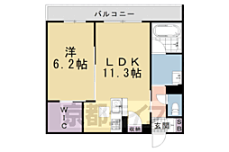 グランコート北浦 1LDKの間取図画像
