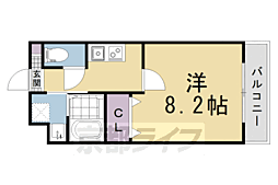 クオリエ丹波口駅前 1Kの間取図画像
