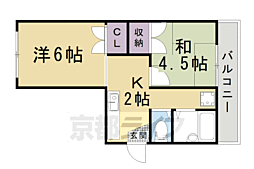 七条ハイツ 2DKの間取図画像
