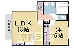 アリヴィオ・清涼A 1LDKの間取図画像