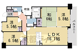 パデシオン山科夢ケ丘 4LDKの間取図画像
