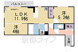 アベニール 2LDKの間取図画像