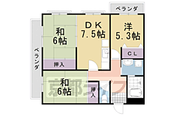 ソレイユ三宅2 3DKの間取図画像