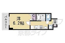 プレサンス京都鴨川彩華 1Kの間取図画像