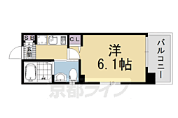 エステムプラザ京都五条大橋 1Kの間取図画像