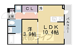 Appartamento薬大前 1LDKの間取図画像