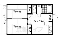 多田ハイツ 2DKの間取図画像